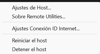 Menú Contextual Host